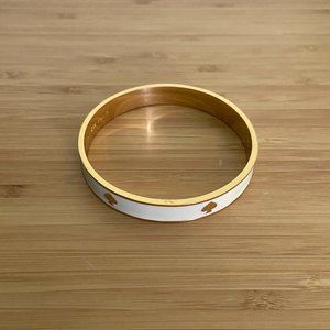 Kate Spade White and Gold Spade Bangle